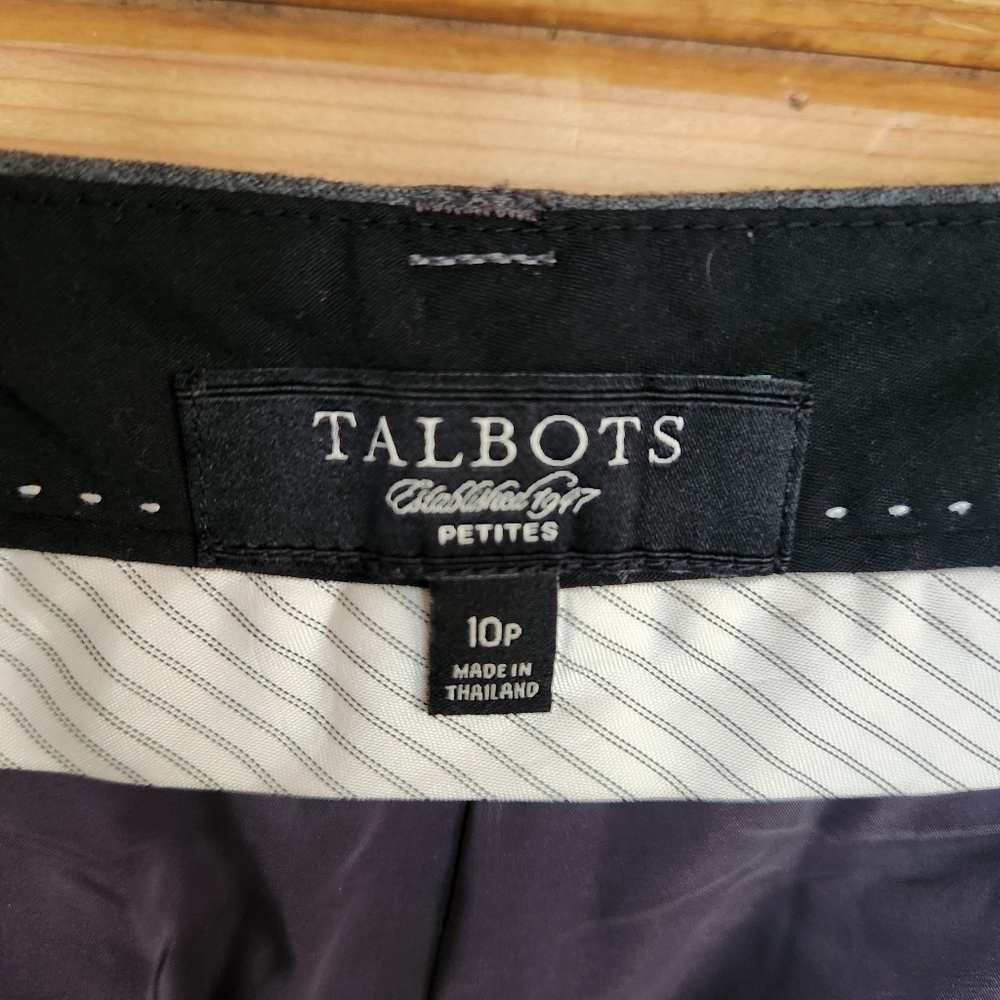 Talbots Heritage Wool Dress Pants Trousers Wide Straight Gray Lined Sz 10 X 29" - Picture 8 of 10